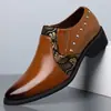 Amazon AliExpress Más Vendido Transfronterizo Estilo Británico Múltiples Estilos Formal de Negocios Punta Puntiaguda Zapatos de Piel para Hombre 251010