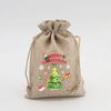 Sacos de Juta para Natal de Fornecimento Direto Transfronteiriço, Sacos de Embalagem para Armazenamento de Doces e Lanches de Natal, Sacos de Presente de Véspera de Natal, Sacos de Presente