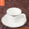 Conjunto de louça de porcelana fina para hotel com borda dourada, conjunto de quatro peças para restaurantes e salas de jantar, louça impressa estilo chinês