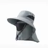 Chapéu de pescador com proteção solar de verão para atividades ao ar livre, proteção solar, viseira, chapéu respirável para homens, chapéu de pescador com máscara de proteção UV