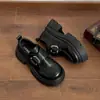 Aumento de Altura para Pessoas Baixas Salto Grosso Solado Grosso Sapatos Pequenos de Couro JK Femininos 2026 Novos Versáteis Solado Macio Mocassins Retrô