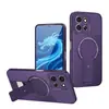 Funda para Teléfono Móvil con Soporte Anticaída de Fibra de Carbono de Fábrica Adecuada para Xiaomi Redmi 15C Funda Protectora Magnética