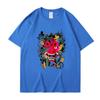 2024 Novo Comércio Exterior Manga Curta Verão Novo Marca Original Europeia e Americana Hip-hop Solto Prajna Wrap Estampada Camiseta