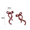 Nuevos aretes de lazo de cinta transfronterizos, aretes simétricos de moda, aretes del mismo estilo más vendidos en Amazon, venta al por mayor del fabricante