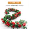 Rosa artificial videira flor artificial rattan ar condicionado tubulação revestimento sala de estar teto decoração plástico Vine flor artificial Videira