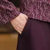 Vestido de Outono com Manga Longa para Mãe 2026 Novo Estilo Primavera/Outono Elegante Emagrecedor Duas Peças para Mulheres de Meia-Idade