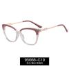 95668 nuevo armazón de metal con resorte para pie, gafas de luz azul para mujer, montura completa TR90, armazón para miopía, venta al por mayor al contado