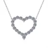 Collar de Plata de Ley S925 con Colgante de Corazón de Moissanita, Venta Caliente Transfronteriza, Cadena para Clavícula Corazón de Amor, 2M3M4M5M, Al por Mayor en Stock