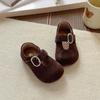 Sapatos Retrô de Couro para Meninas 2025 Novos Sapatos de Princesa Infantis de Primavera e Outono Sapatos Mary Jane de Sola Macia para Meninas Bebês