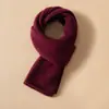 Bufanda 100% Cachemira Pura para Mujer Moda de Invierno Cálida Versátil Versión Coreana Protección Engrosada para el Cuello Bufanda Pequeña de Punto Color Sólido