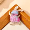 Pingente de Coelho Correndo Brocado de Canção Estilo Chinês Colorido Ornamento de Coelho Macio Fofo Acessórios Versáteis Portáteis Diários para Meninas