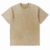 Suministro Exclusivo Transfronterizo de Camiseta de Verano Nueva de Algodón Puro, Estilo Vintage Lavado, Cuello Redondo, Manga Corta, 230g, Talla Europea Oversize para Hombre