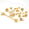 Colar com pingente de sino lanterna de zircônia 14K banhado a ouro, cor duradoura, material de acessório para contas, peças para joias DIY D178