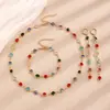 Pulseira Colar Coração Colorido Estilo Ins Europeu e Americano Liga Personalizada em Formato de Coração Pulseira Dopamina Pulseira Popular para Mulheres