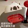 Caja de Pañuelos de Alta Apariencia para Sala de Estar, Creativa Caja de Pañuelos de Escritorio con Resorte, Caja de Pañuelos de Gato de la Suerte Operada Manualmente para Recepción de Tienda