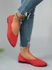 Mocassins trançados transfronteiriços europeus e americanos, sapatos rasos de bico fino respiráveis, versão coreana 2025, sapatos baixos de tamanho grande, atacado tamanho grande