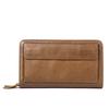 Bolso de mano personalizado para hombre, de piel auténtica, tipo sobre, largo, de piel de vacuno, para teléfono móvil, cartera de gran capacidad con doble cremallera.