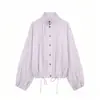 Ropa de mujer europea y americana transfronteriza ZA, popular en AliExpress, nueva moda de principios de otoño, chaqueta a cuadros casual holgada con cuello alto