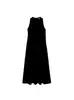 Ropa de Mujer Nueva de Verano 2026, Impresionante Vestido Largo de Algodón de Alta Densidad con Cuello Alto y Espalda Descubierta, Estilo Resort del Sur de Francia, Línea A
