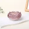 Adorno de Cuenco Tesoro de Loto de Resina con Grava de Cristal Natural, Cuenco Desmagnetizador, Base para Velas de Aromaterapia al por Mayor