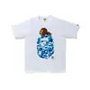 Camiseta Manga Curta da Marca Japonesa Tendência Bape com Estampa Camuflada de Macaco Dormindo e Cabeça de Macaco, Camiseta de Verão para Casais, Camiseta Curta Casual Esportiva de Meia Manga