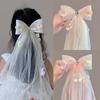 Véu Guirlanda Mori Super Fada Véu Infantil Oversized Véu Laço de Tule Grampo de Cabelo Flor Acessório de Cabelo Infantil Fada