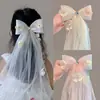 Acessórios de Cabelo com Véu Infantil, Coroa de Cabeça para Aniversário de Meninas, Presilhas de Cabelo para Decoração de Casamento de Princesa para Meninas, Presilhas de Cabelo para Festa de Bebê Menina
