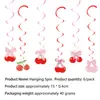 Suministros para Fiesta Temática de Moño de Cereza Platos de Papel Desechables Vasos de Papel Mantel Banderines Banderines para Pastel Suministros de Decoración