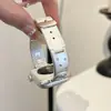 Pulsera de Mezclilla Estilo Maullido-Correa de Cuero Estilo Adecuada para Apple Watch iWatch 12ª Generación 11/10