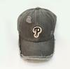 Boné de Baseball Lavado com Bordado de Letras Pretas para Primavera e Outono, Top Macio, para Viagens ao Ar Livre, Boné Aba Curva Feminino Atacado