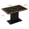 Mesa para Fondue de Piedra Sinterizada y Madera Maciza con Placa de Inducción Integrada Estilo Montaña Salvaje Mesa de Barbacoa sin Humo Comercial Mesa Redonda para Restaurante