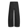 Pantalones Largos de Mezclilla Anchos Sueltos Estilo High Street Americano para Hombre Vibe Marca de Moda Diseño con Pliegues Puntadas de Contraste Sentido del Diseño Casual Pantalones de Papá
