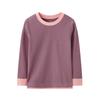 Roupa Íntima Térmica Infantil Camisa Base para Meninos Roupas de Outono e Inverno para Meninas Peça Única Superior Jacquard Infantil Grande Manga Longa de Lã Quente