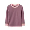 Otoño Invierno Niños y Niñas Ropa de Otoño Camiseta Básica Niños Grandes Pijamas Cálidos Jacquard Infantil Lijado Doble Cara Ropa Interior Térmica