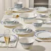 Conjunto Personalizado de Tigela e Prato Francês com Esmalte Sub-glacê Utensílios de Mesa para Casa Novo Estilo 2025 Conjunto Completo para Inauguração de Casa Alto Valor Estético