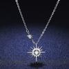 Colgante de Plata 925 Moissanita Estilo K Estrella y Luna Collar para Mujer Estrella de Seis Puntas Colgante de Plata Cadena Clavicular Transmisión en Vivo Douyin