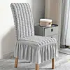 Funda de silla más vendida transfronteriza, funda de silla de gasa de burbujas elástica de media cubierta, adecuada para todas las estaciones, funda de silla para mesa de comedor de hotel