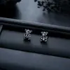 Brincos Cluster de Diamante Cheio de Novo Estilo Transfronteiriços para Homens, Modernos e Versáteis, Brincos de Flor de Íris em Forma de Cruz de Alto Padrão para Mulheres