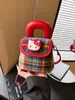 Bolsa Fofa Outono 2025 para Meninas Bolsa Estilo Celebridade da Internet para Meninas Estilo Vermelho Bolsa Xadrez para Joias