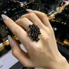 Anel simples e versátil da série prata, anel geométrico de dedo indicador com borla de lava, anel aberto personalizado para meninas e casais, moderno para homens