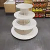 Supermercado Ilha de Leite Prateleira Expositora Rack Sapateira em Arco Mesa de Exposição Central Redonda