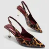 Sandalias de Tacón Alto con Estampado de Leopardo Transfronterizas de Comercio Exterior para Mujer Verano 2026 Nuevo Estilo Stiletto Punta Fina Europeas y Americanas Sexy Sandalias de Punta Cerrada para Mujer