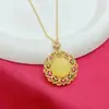Nuevo Collar Colgante de Calcedonia de Alta Imitación Estilo Chino para Mujer Collar Colgante de Calcedonia de Alta Calidad Chapado en Cobre Estilo Chino Joyería de Tendencia Nacional al por Mayor