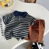 Traje de Verano de Manga Corta para Niños 2026 Nuevo Elegante Polo para Niños Conjunto de Dos Piezas Guapo para Bebés Ropa para Niños