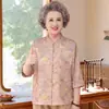 Camisas de moda primavera para mulheres de meia-idade e idosas, blusas estilo chinês tradicional primavera-verão 2026 para senhoras idosas