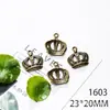 Material de acessórios de joias NIANXING 23*20mm pingente de coroa de liga acessórios
