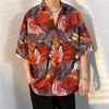 Camisa Estilo Preguiçoso Retrô Camisa Solta Casaco Cardigan Manga Meia Manga Top Senso de Design Alto Senso Solto Casual