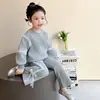 Conjunto Elegante para Niña Primavera y Otoño 2026 Nuevo Sudadera Casual Infantil Conjunto de Primavera para Bebé Niña Conjunto de Dos Piezas con Lazo