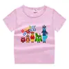 2026 Nova Roupa Infantil Verão Camiseta de Manga Curta para Meninos e Meninas Camiseta Base de Algodão Camiseta de Meia Manga para Bebê Top Infantil