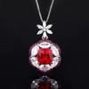 Huayoumei Jóias terno Luxo Elegante Pigeon Sangue Imitação Vermelho Corindo Brincos Anel Colar Mulheres 10X10 6X6